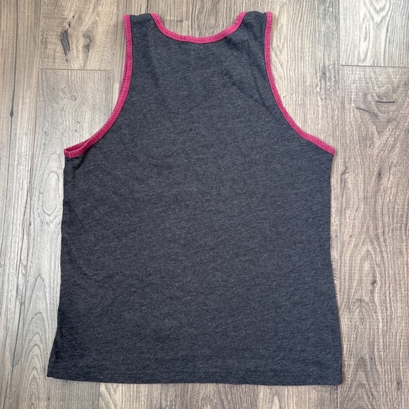 Disney Grumpy Tank Top Womens Charcoal Pink Trim Graphic Pocket Shirt - Picture 4 of 5